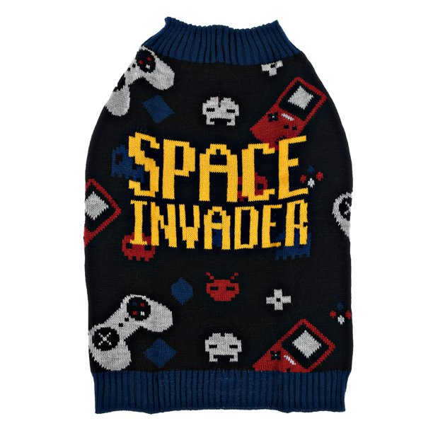 Vibrant Life Space Invader Dog Sweater, XXSmall