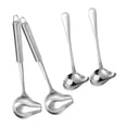 thumbnail image 3 of Juego de cucharones de 4 piezas con vertedor, cuchara, fácil de limpiar, accesorios de acero inoxidable, agarre cómodo., 3 of 9