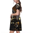 thumbnail image 2 of Easygdp Casino Cards para Vestido Transpirable de Mujer, Vestido Suelto de Manga Corta con Pliegues y Bolsillos para el Verano, 2 of 6