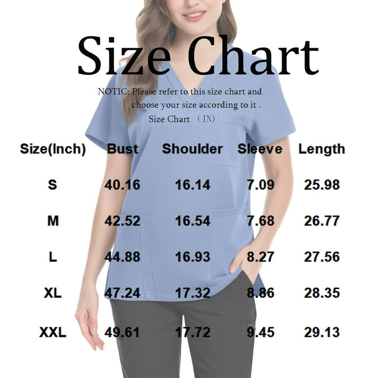 Scrubs For Women Tops, Ladies' Lightweight Solid Color V Neck Multi Pocket  Side Slit Short Sleeved Shirt 4Th Of July Tops Sexy Scrub Sets Pride  Outfits Tank Tops Tank (XXL, Turquoise) ZMTing -