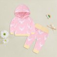 thumbnail image 2 of NOLDARES Toddler Baby Girl Fall Winter Clothes Printed Hoodie Sweatshirt And Pants 2pcs Sweatsuit Outfit(T215-Light Pink), 2 of 4