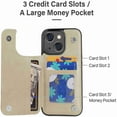 thumbnail image 2 of Dteck for iPhone 13 Mini Wallet Case with Card Holder, Butterfly Flower Embossed Faux Leather Kickstand Card Slots Case, Handmade Shockproof Protective Slim Soft Flip Phone Case 2021 5.4", Gold, 2 of 6
