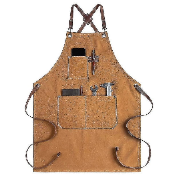 26-27 Apron For Men Canvas Arpons With Pockets-cross Back Kitchen Apron For Cooking Grilling Baking Bbq B
