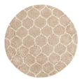 thumbnail image 3 of Unique Loom Trellis Shag Collection Area Rug - Ruby (6' Round Light Brown/Ivory), 3 of 10