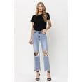 thumbnail image 4 of VERVET by Flying Monkey Super High Rise 90's Straight Crop Jeans, 4 of 11
