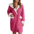thumbnail image 2 of Robes for Women with Hood Long Soft Warm Full Length Bathrobes Winter Gifts,women's robes long hooded ladies shower christmas warm fuzzy robes coat bathrobe for women full length, 2 of 6