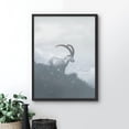 thumbnail image 2 of PixonSign Framed Wall Art Print Long Horned Ram on Mountain Cliff Animals Wilderness Photography Realism Modern Portrait Relax/Calm Blue Duotone for Living Room, Bedroom, Office - 12"x16" BLACK, 2 of 6