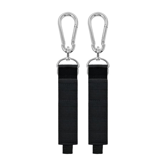 Fareti 2 Pack Heavy Duty Garage Storage Hooks with Carabiner Clips, 12 Inch Nylon Hanging Straps for Ladder Hose Tool Bag Equipment, No Drill Multi Purpose Organizer