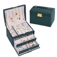 thumbnail image 1 of CHAO Joyero para mujeres y niñas (verde oscuro), joyero, joyero, organizador de almacenamiento para anillos, pulseras, pendientes, relojes, gafas, regalos de Navidad, 1 of 5