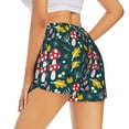 thumbnail image 2 of Uemuo Cartoon Leaf Mushroom Red Pattern Women's Athletic Shorts High Waisted Running Shorts with Liner Pockets Gym Elastic Workout Shorts-X-Large, 2 of 9