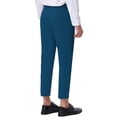 thumbnail image 3 of Pantalones de vestir de negocios recortados INSPIRE CHIC para hombre, corte recto, frente plano 28 Azul, 3 of 7