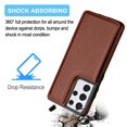 thumbnail image 4 of Galaxy S21+ Case, Samsung Galaxy S21 Plus Wallet Case, Takfox Shockproof Leather Case w/ Card Pockets 3 Cards Slots Cash ID Credit Card Flip Phone Cases Cover Kickstand Magnetic Hard Cases, Brown, 4 of 7