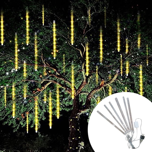 Xihbxyly Luces Led para Fiestas, Efecto Lluvia, Pantalla Multicolor Brillante, Decoración de Jardín Exterior, Fiesta de Bodas Navideñas, Resistencia Al Agua Ip65, Juego de 6 Piezas, Tubo de 30 Cm de