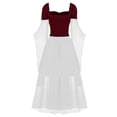 thumbnail image 3 of Women Off Shoulder Gothic Dress Lace Up Bodice Layered Ruffle Sleeves Medieval Style Costume for Halloween Party, 3 of 4