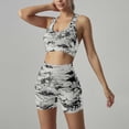 thumbnail image 2 of CIENVNSTG Two Piece Workout Sets for Women Summer Seamless High Waist Shorts Yoga Outfits Sports Bra Gym Shorts Workout Gym Yoga Black L, 2 of 5