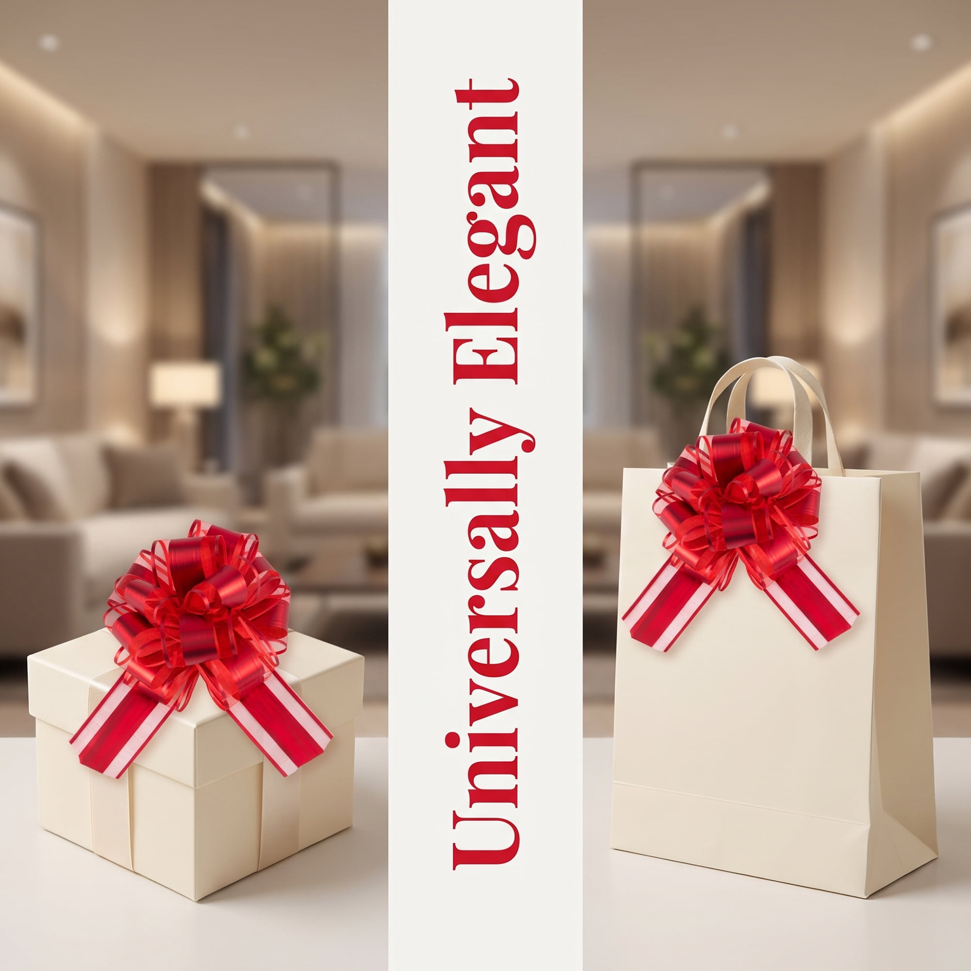 Unique Bargains Elegant Multi-Layered Star Bows for Gift Wrapping and Decoration Red