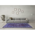 thumbnail image 3 of Ahgly Company Machine Washable Indoor Round Persian Blue Traditional Area Rugs, 7' Round, 3 of 4