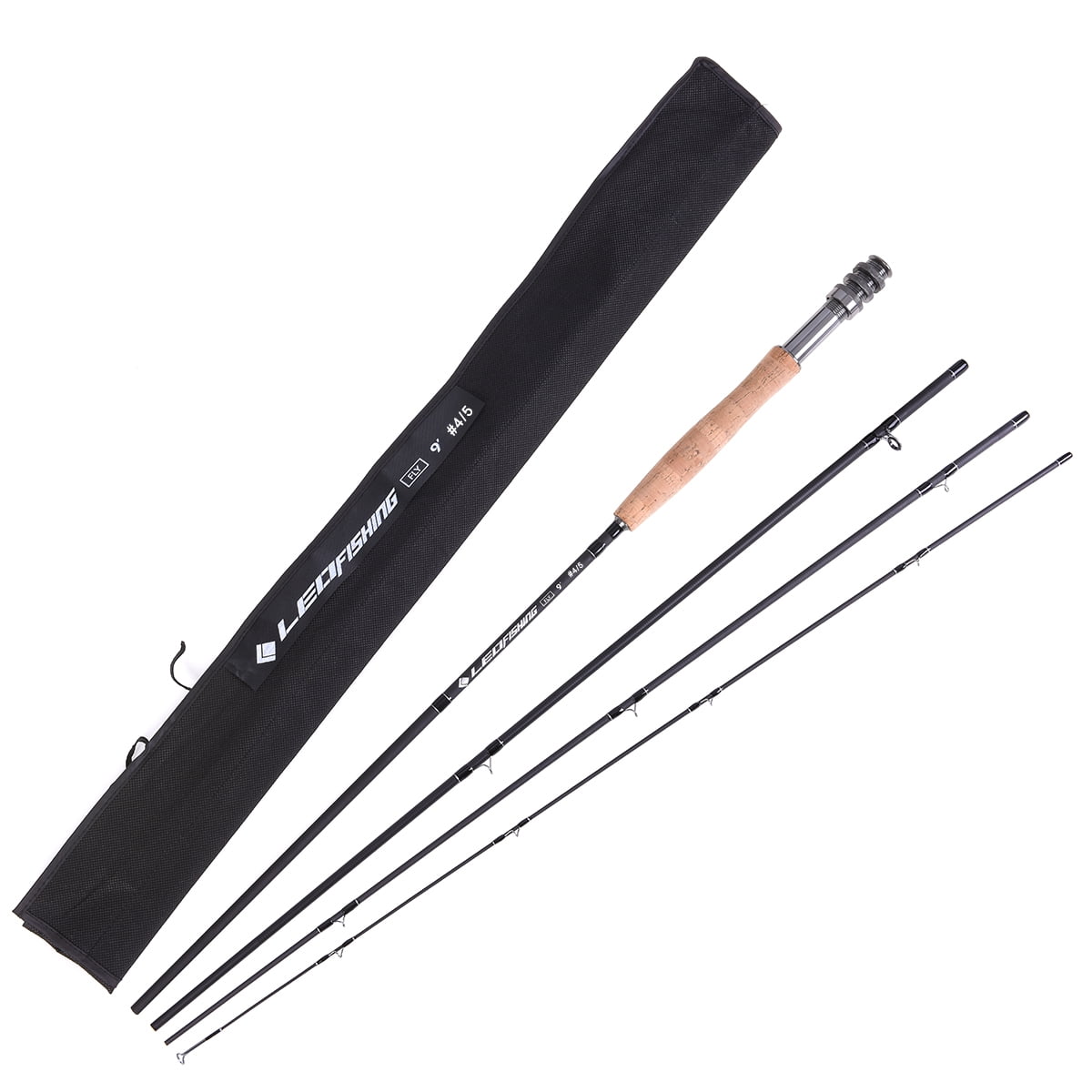 Outdoor Carbon Fly Fishing Rod 9FT 2.7M 4 Section Fishing Rod Fishing Pole UK 