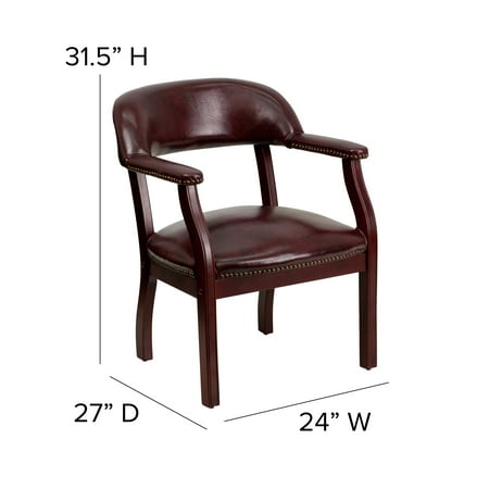 Flash Furniture - Diamond  Traditional Vinyl Side Chair - Upholstered - Oxblood Vinyl