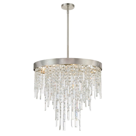 WIN-216-SA-CL-MWP Crystorama Lighting Winfield - 6 Light Chandelier-24 Inch Tall and 24 Inch Wide