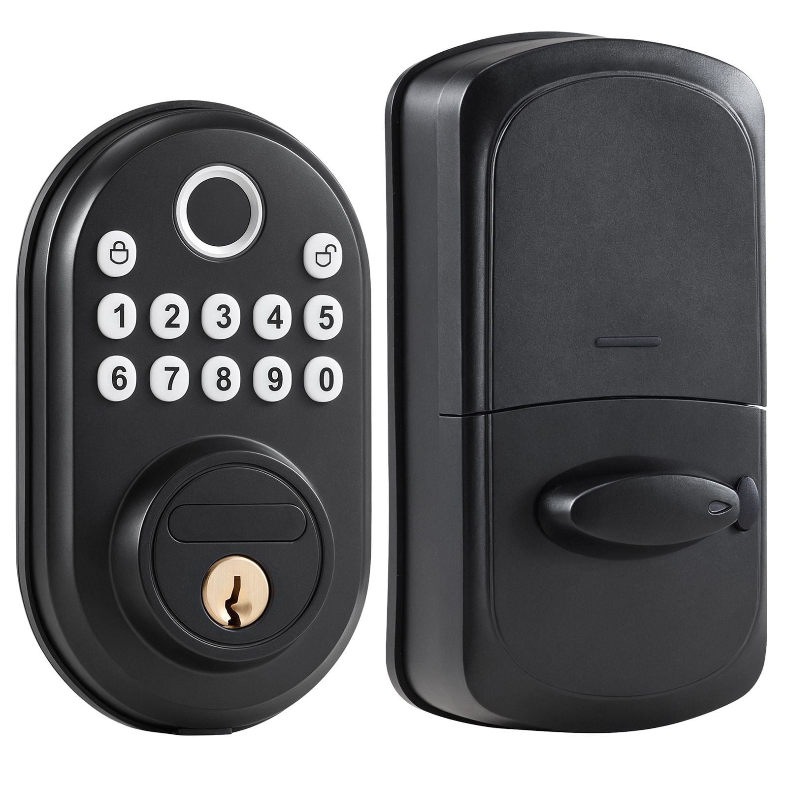 Fingerprint Door Lock, Keyless Entry with 50 Fingerprints and 100 Passcodes, Auto-Lock 5-69s, One-Time Code and Anti-Peeping, Waterproof Aluminum Alloy for Indoor Outdoor