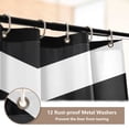 Black and White Stripes Shower Curtain Sets 4 Piece Waterproof Bathroom ...