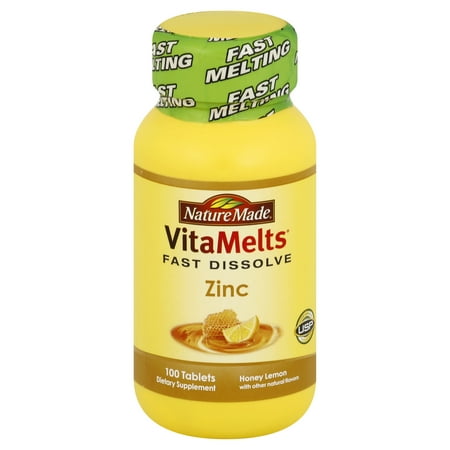 Nature Made VitaMelts Zinc Tablets, Honey Lemon 100 ea