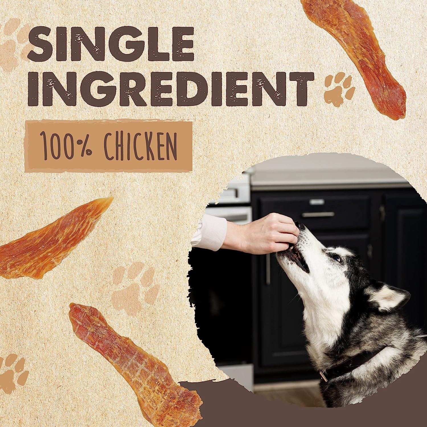 Mighty Paw Chicken Jerky Dog Treats, Natural Dog Chews for Large Dogs, 14 Oz, Protein-Rich