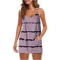 thumbnail image 1 of Robe Sans Manches à Col en V pour Femmes avec Poches Solides et Short, 1 of 5