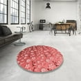 thumbnail image 3 of Ahgly Company Indoor Round Patterned Love Red Area Rugs, 7' Round, 3 of 6