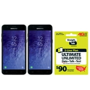 BOGO Bundle Promotion: 2 Straight Talk SAMSUNG Galaxy J3 Orbit, 16GB Black - Prepaid Smartphone + $90 2-line Unlimited Plan - Online Only