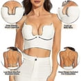 thumbnail image 4 of Sujetador con espalda baja para mujer, sujetador sin espalda con escote profundo en forma de U y tirantes transparentes convertibles, 4 of 5