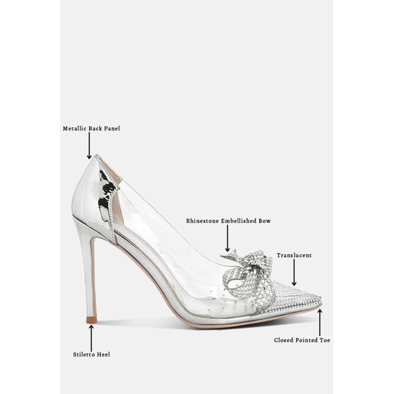 Erika Rhinestones Embellished Clear Pump Shoes