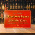 thumbnail image 2 of Placa Metal Vintage Budweiser Pintura Hierro Rectangular Barra Pared 30x20cm, 2 of 9