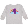 thumbnail image 3 of Inktastic 4th Birthday Rainbow Girls Long Sleeve Toddler T-Shirt, 3 of 5