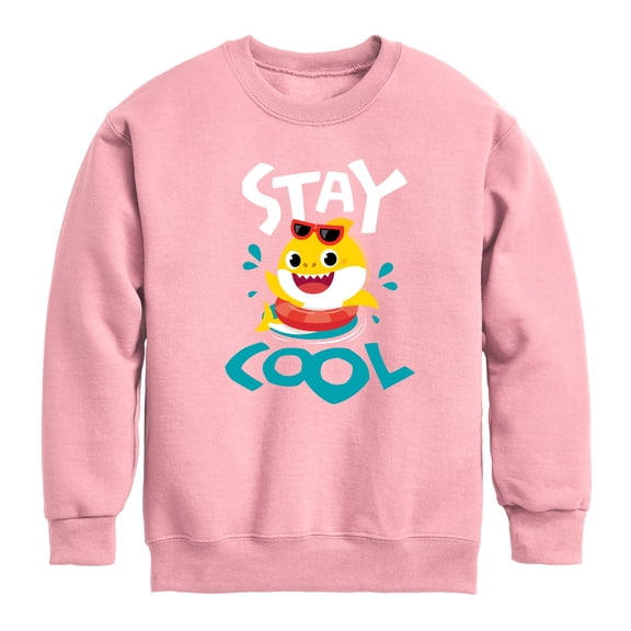 Baby Shark - Stay Cool - Youth Boys Crew Fleece Sweatshirt