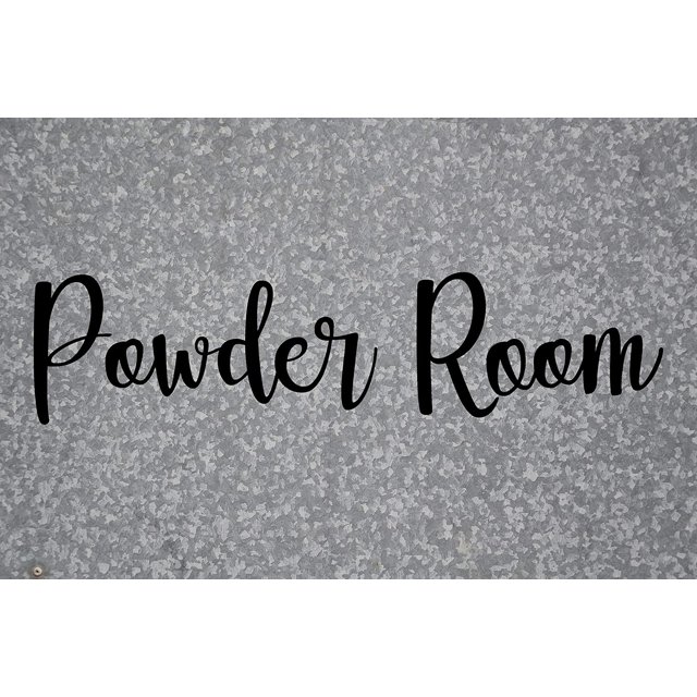 ViaVinyl Home Interior Decal Collection. Many Words and Sayings for Interior Design, Motivation and Wall Art! (Powder Room, Black)