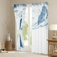 thumbnail image 3 of jejeloiu Sketch Artwork Black Out Curtains,Snowboard Ski Sports Curtains Pack of 2 (42x63 Each),White Blue Bedroom Curtains For Kids,Super Cozy Room Decor, 3 of 6