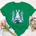 thumbnail image 4 of Hfnxid Easter Shirts for Women Funny Bunny Rabbit Graphic T Shirt Lightweight Breathable Crewneck Top Fahsion Flower Holiday Vacation Shirt Green L, 4 of 5