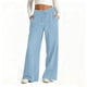 thumbnail image 1 of Pincandy Women's Solid Color Stretch Denim Leggings - Low Waist, 2 Pockets, Loose Wide Leg Fit, Perfect for Gym, Workout & Casual Wear, 1 of 7