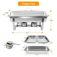 thumbnail image 6 of Jacgood Chafing Dish Buffet Set 4 Pack 8QT, Stainless Steel 2 Pans Food Warmer Set, Rectangular Buffet Server with Tongs & Spoons for Parties, Catering, Banquets, Events, 6 of 9