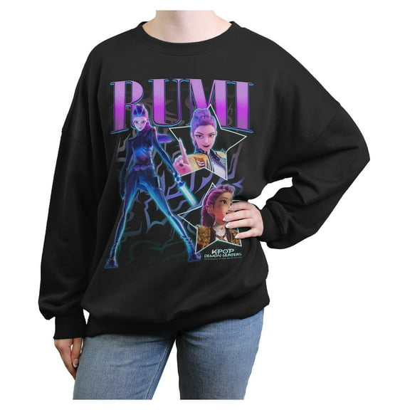 Juniors KPop Demon Hunters Rumi Stars Logo Sweatshirt
