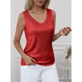 thumbnail image 4 of Women's Sequin V-Neck Tank Top Party Style Sleeveless Top, 4 of 5