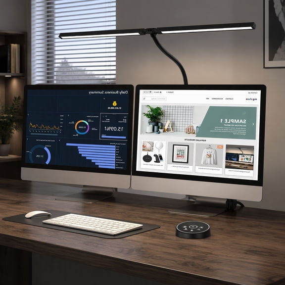 1 Pack LED Desk Lamp with Clamp, 24W Architect Lamp, 5 Color Temperatures, 5 Brightness Levels, Foldable Swing Arm for Office Home Study Drafting