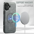 thumbnail image 2 of for iPhone 16 Plus Case [Compatible with MagSafe] with Removable Card Holder Magsafe case Wallet 2 in 1 Detachable Back Cards Slot Premium PU Leather Magnetic Car Holder Mount case, Gray, 2 of 12