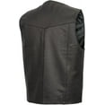 thumbnail image 2 of First Mfg Co - Top Shot - Men's Motorcycle Biker Riding Black Leather Vest - 8X Large, 2 of 3