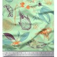 thumbnail image 1 of Soimoi Poly Georgette Fabric Floral,Ginger & Lemon Slice Vegetable Decor Fabric Printed Yard 52 Inch Wide, 1 of 3