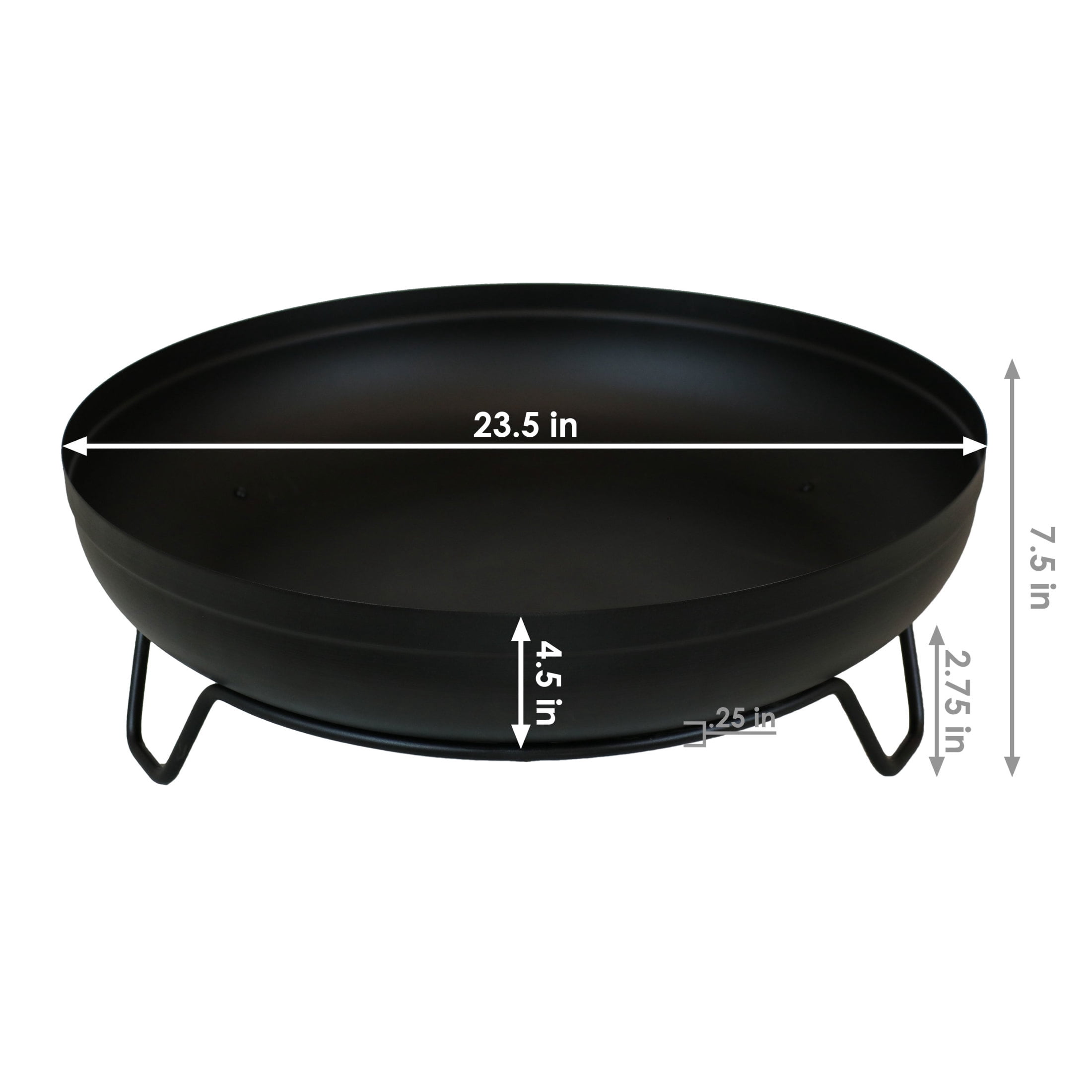 Sunnydaze 23" Round Wood-Burning Black Finish Steel Fire Pit Bowl