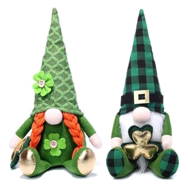 St Patricks Day Gnomes Decorations, 2PCS Plush Gnomes for Home St Patricks Day Decor Green Shamrock Gnomes Gifts