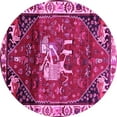 thumbnail image 1 of Ahgly Company Indoor Round Animal Pink Traditional Area Rugs, 3' Round, 1 of 4
